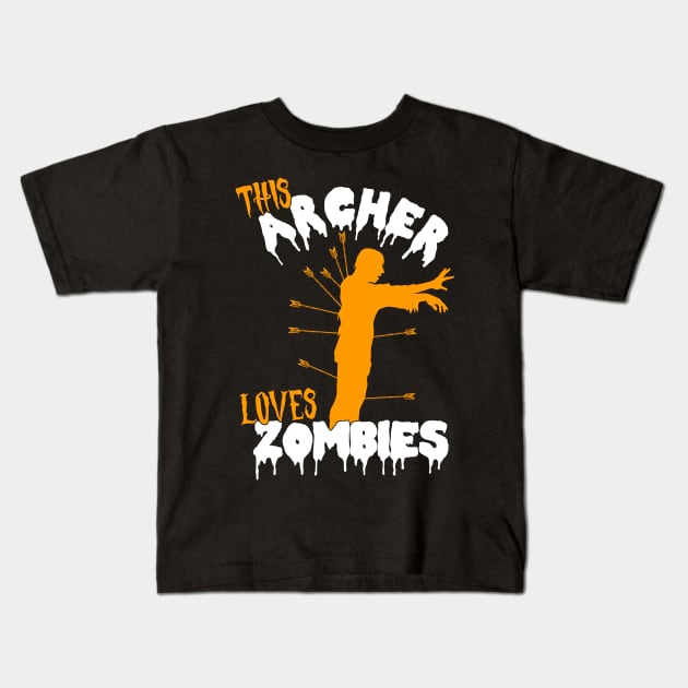 This Archer Loves Zombies - Archer Costume Halloween graphic Kids T-Shirt by theodoros20